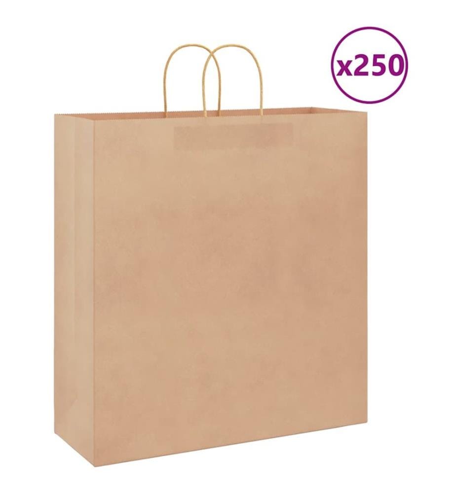 Papiertragetaschen 250 Stk. mit Henkeln Braun 45x17x48 cm