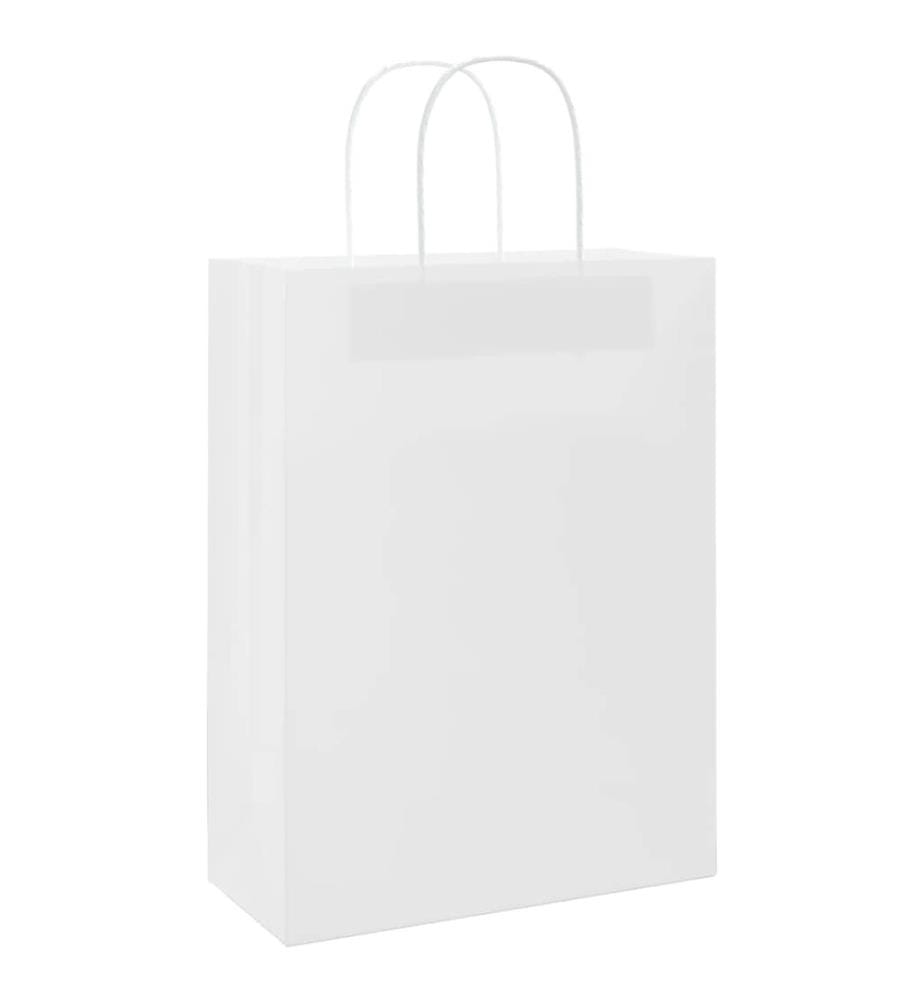 Papiertragetaschen 50 Stk. mit Henkeln Weiss 26x12x35 cm