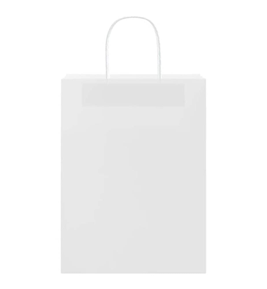 Papiertragetaschen 50 Stk. mit Henkeln Weiss 26x12x35 cm