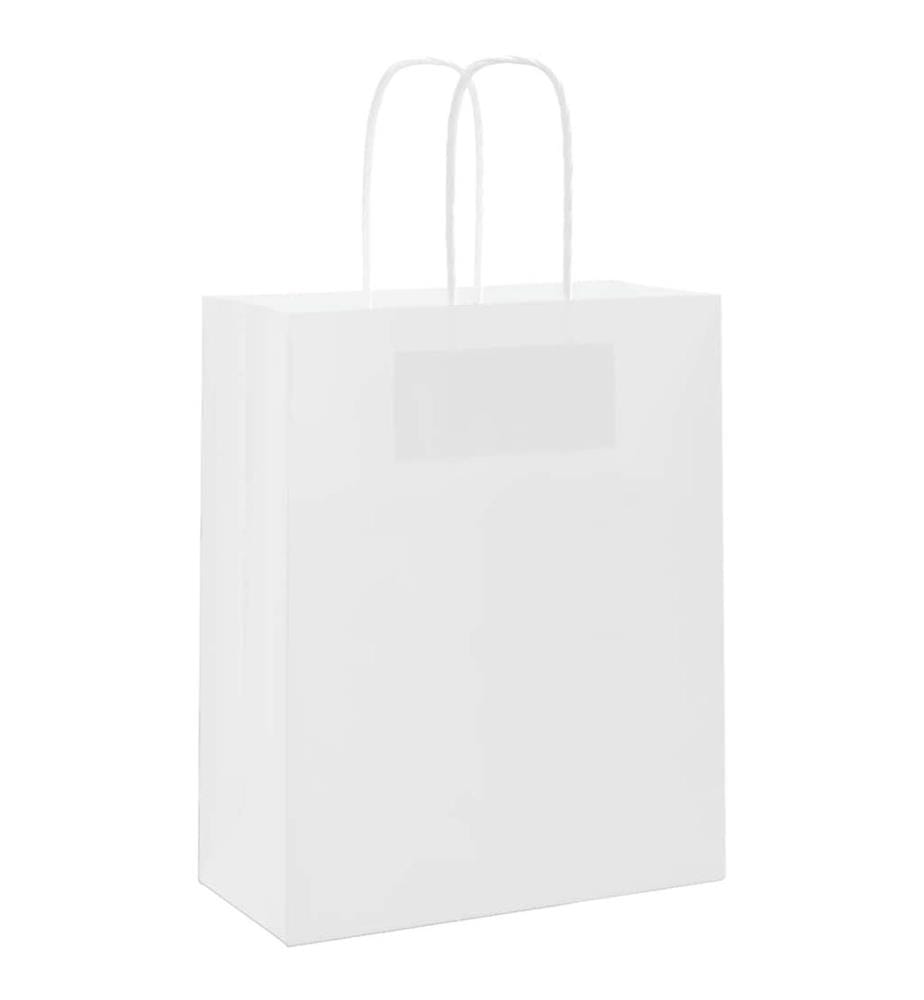 Papiertragetaschen 250 Stk. mit Henkeln Weiss 18x8x22 cm