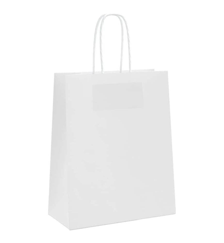 Papiertragetaschen 250 Stk. mit Henkeln Weiss 18x8x22 cm