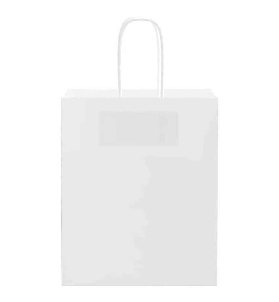 Papiertragetaschen 250 Stk. mit Henkeln Weiss 18x8x22 cm