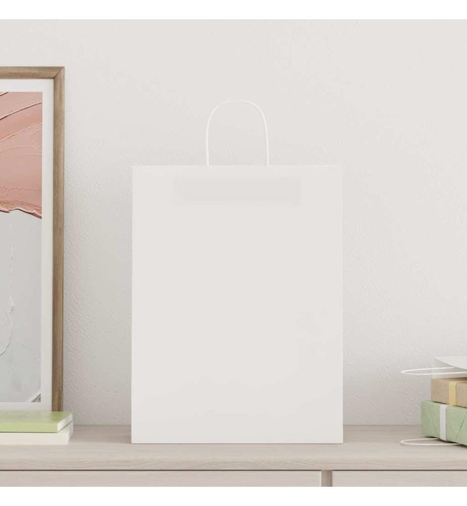 Papiertragetaschen 250 Stk. mit Henkeln Weiss 32x12x42 cm