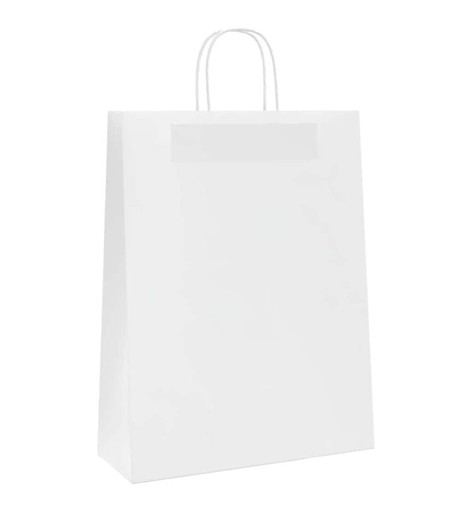 Papiertragetaschen 250 Stk. mit Henkeln Weiss 32x12x42 cm