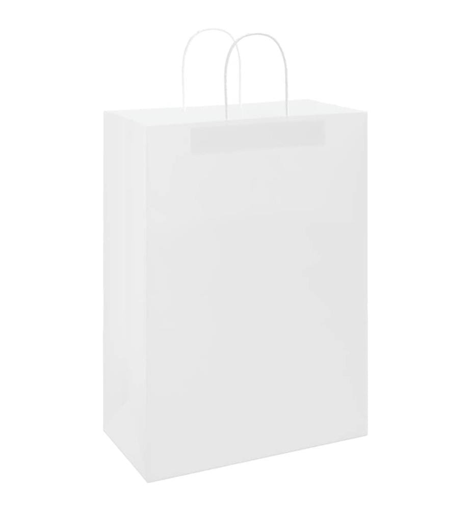 Sacs en papier 250 pcs avec poignées blanc 32x17x44 cm