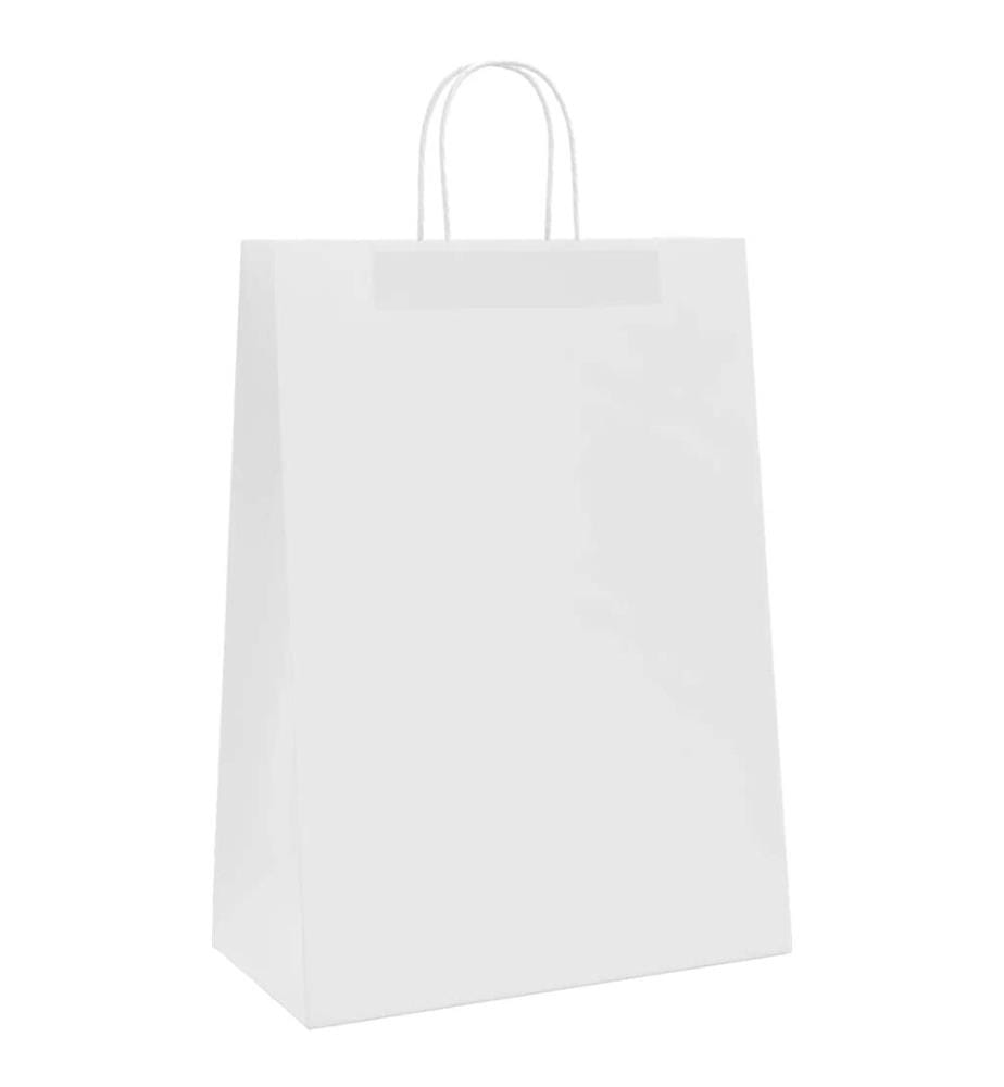 Sacs en papier 250 pcs avec poignées blanc 32x17x44 cm