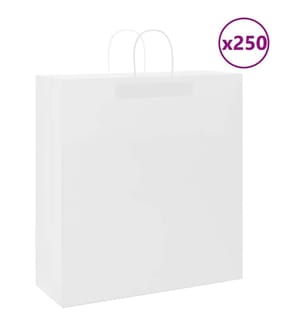 Sacs en papier 250 pcs avec poignées blanc 45x17x48 cm