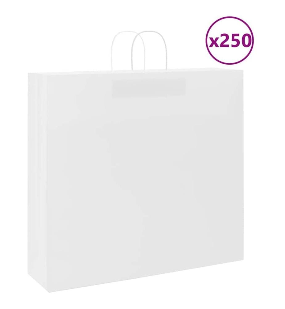 Papiertragetaschen 250 Stk. mit Henkeln Weiss 54x15x49 cm