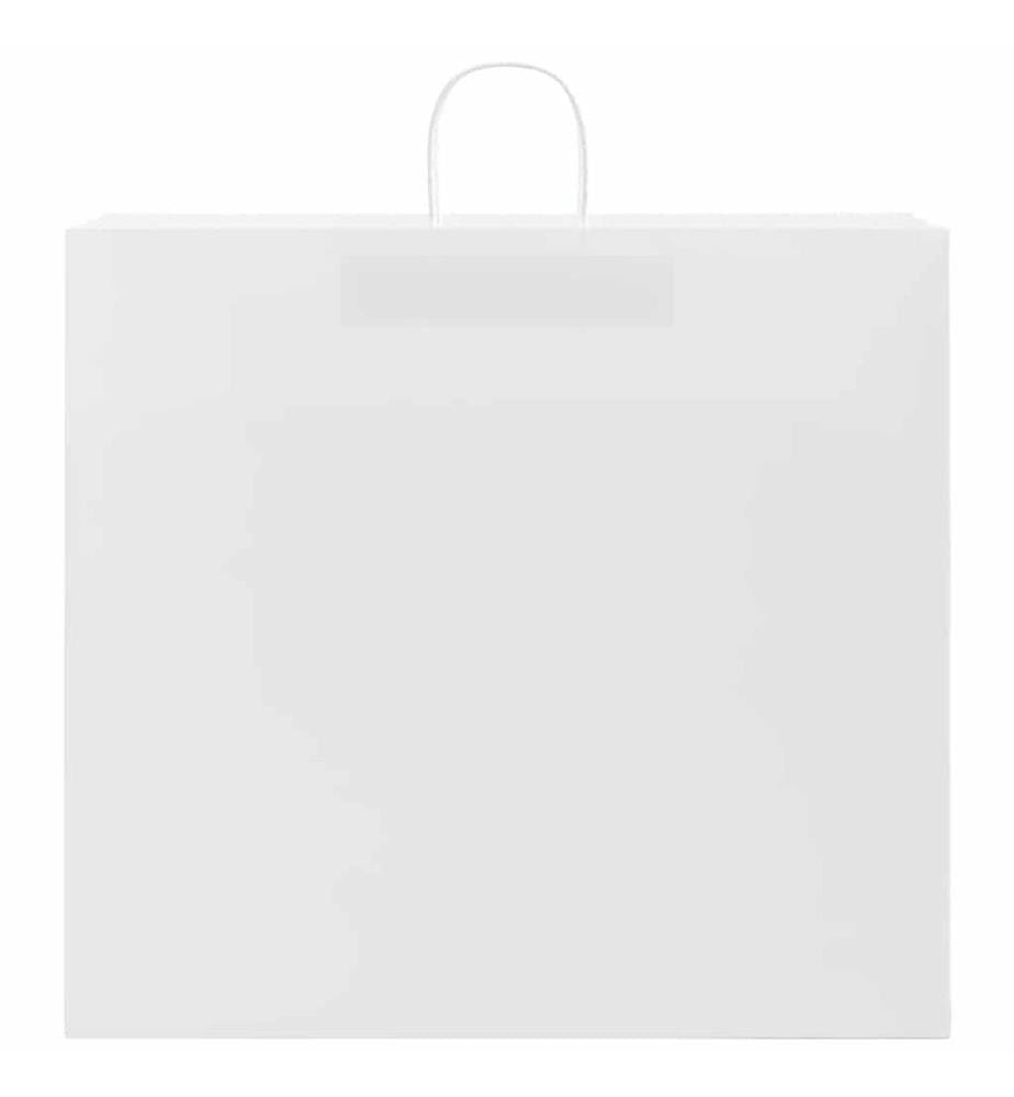 Papiertragetaschen 250 Stk. mit Henkeln Weiss 54x15x49 cm