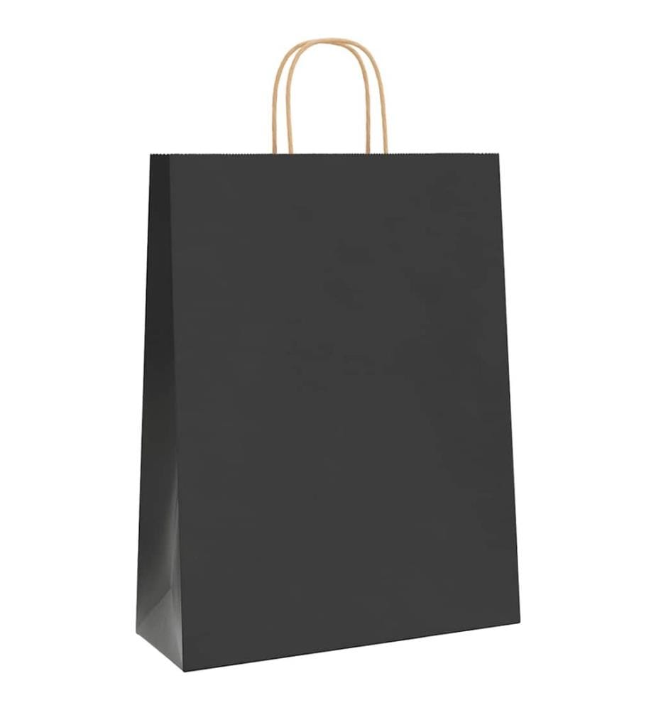 Papiertragetaschen 250 Stk. mit Henkeln Schwarz 32x12x42 cm