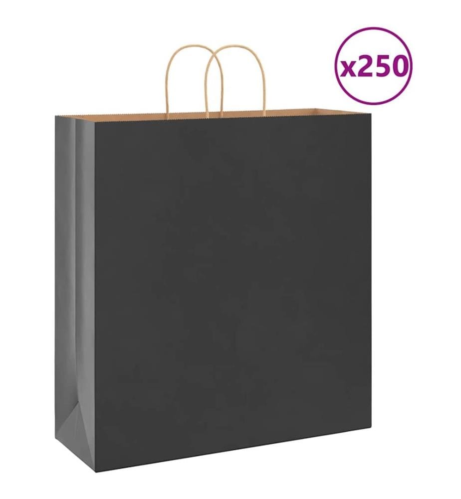 Papiertragetaschen 250 Stk. mit Henkeln Schwarz 45x17x48 cm
