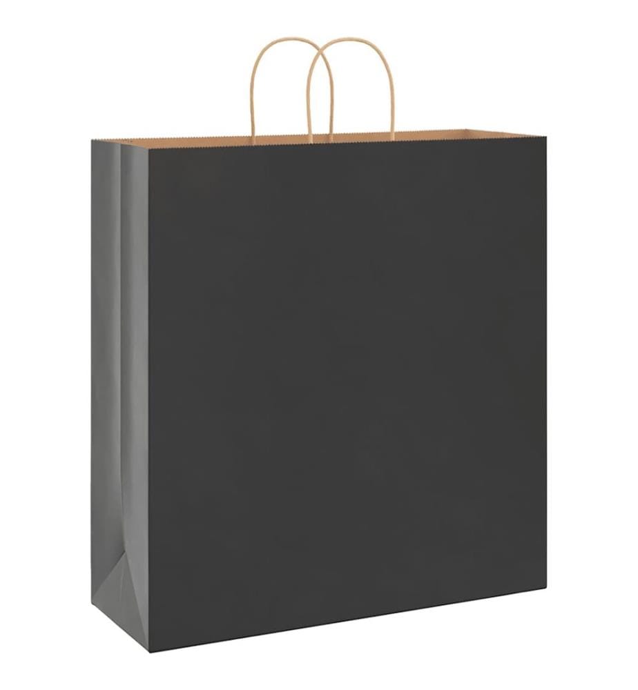 Papiertragetaschen 250 Stk. mit Henkeln Schwarz 45x17x48 cm