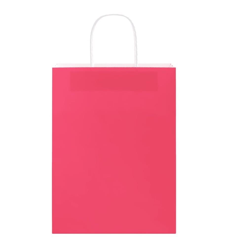 Papiertragetaschen 50 Stk. mit Henkeln Rosa 26x12x35 cm