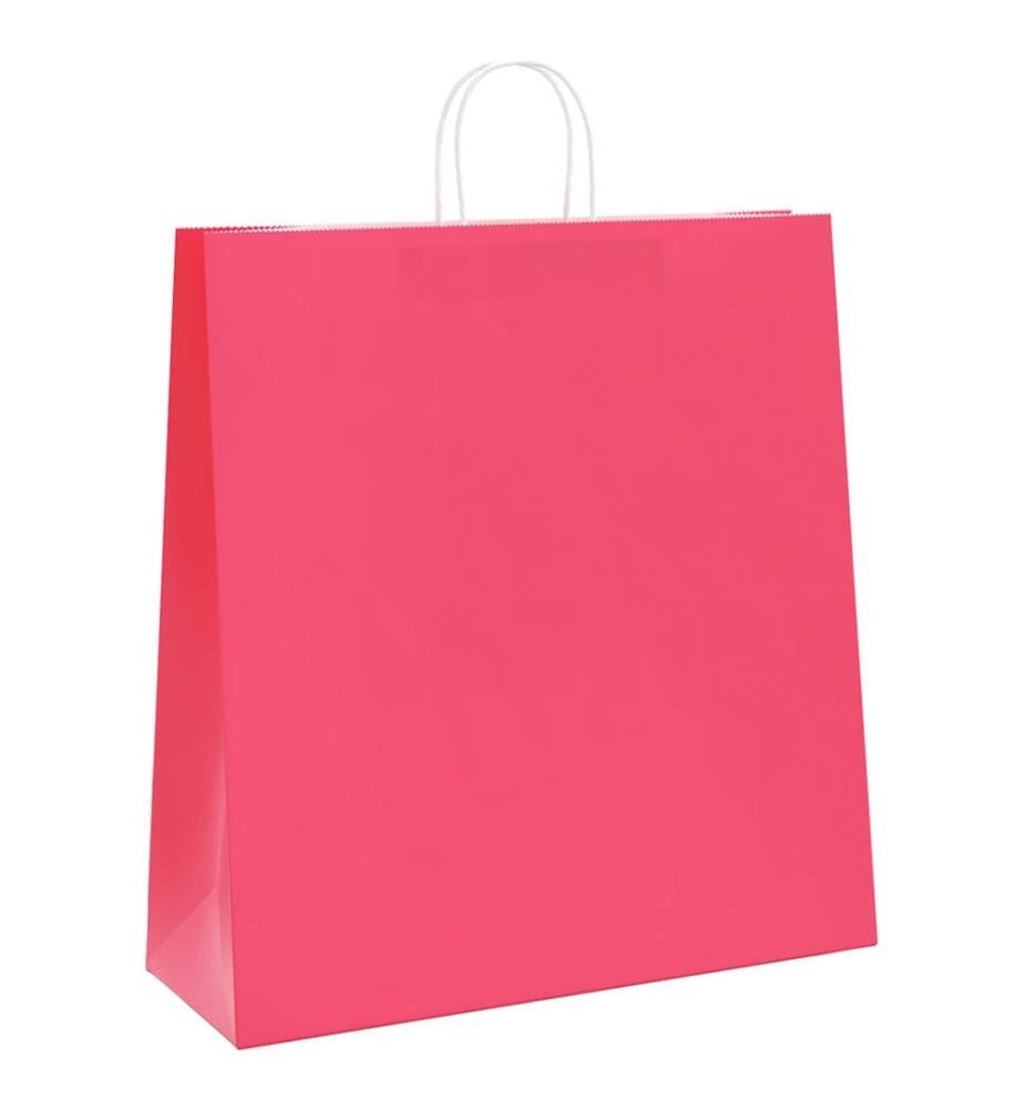 Papiertragetaschen 50 Stk. mit Henkeln Rosa 45x17x48 cm