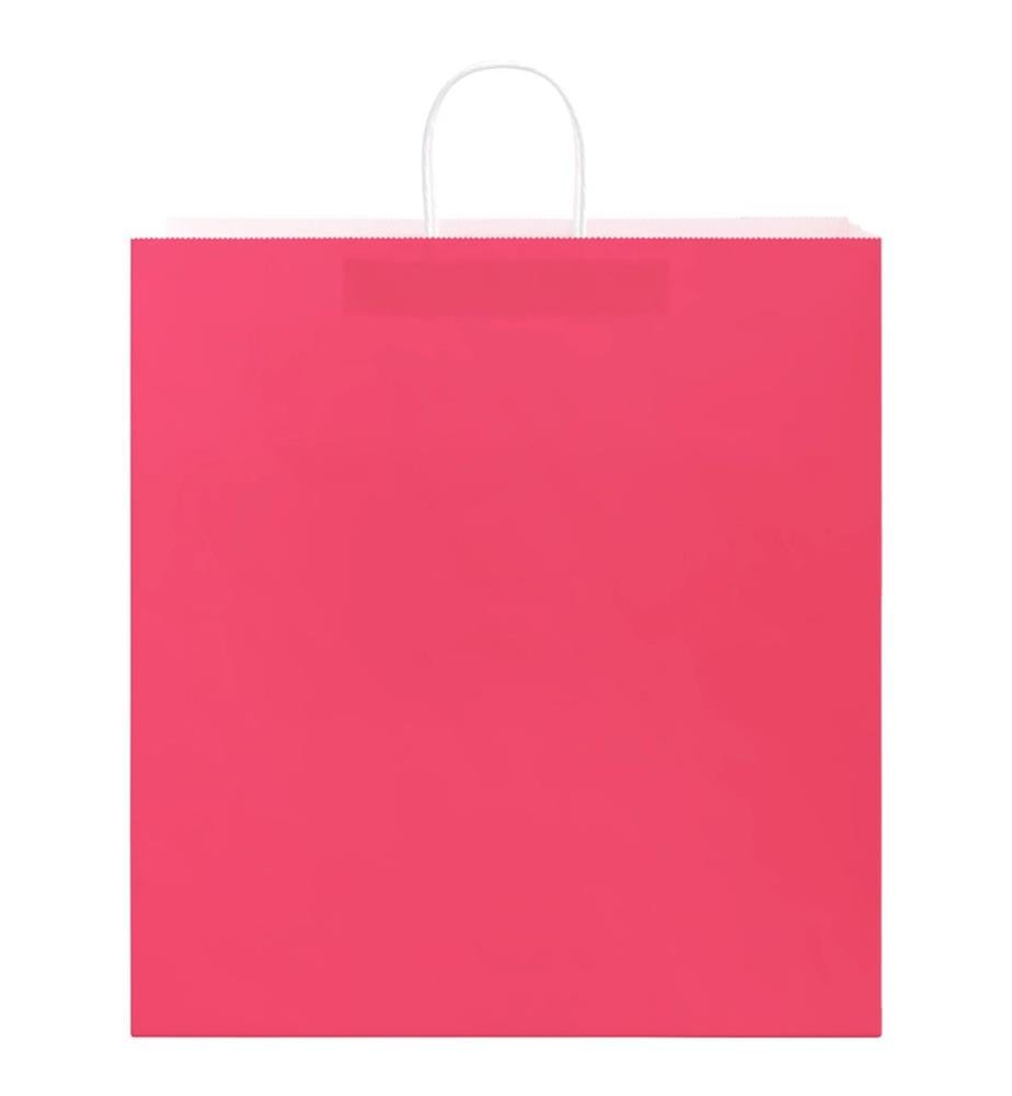 Papiertragetaschen 50 Stk. mit Henkeln Rosa 45x17x48 cm