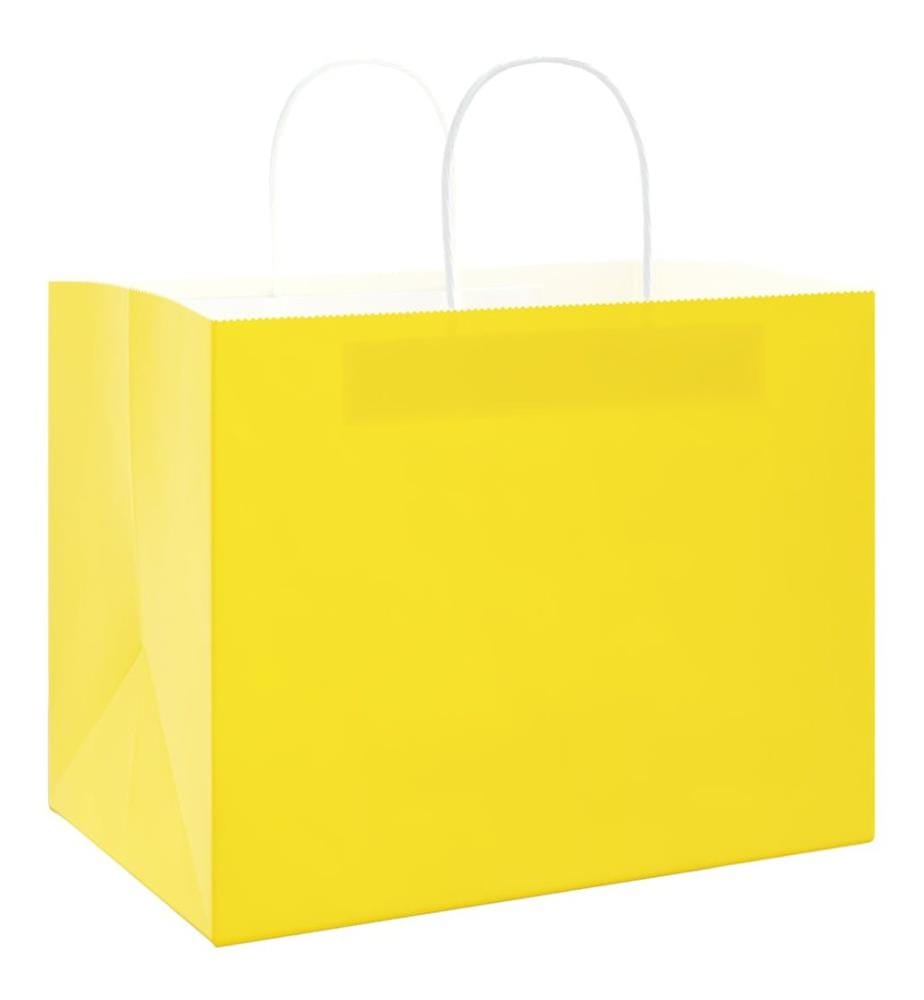 Sacs en papier 250 pcs avec poignées jaune 32x22x24 cm