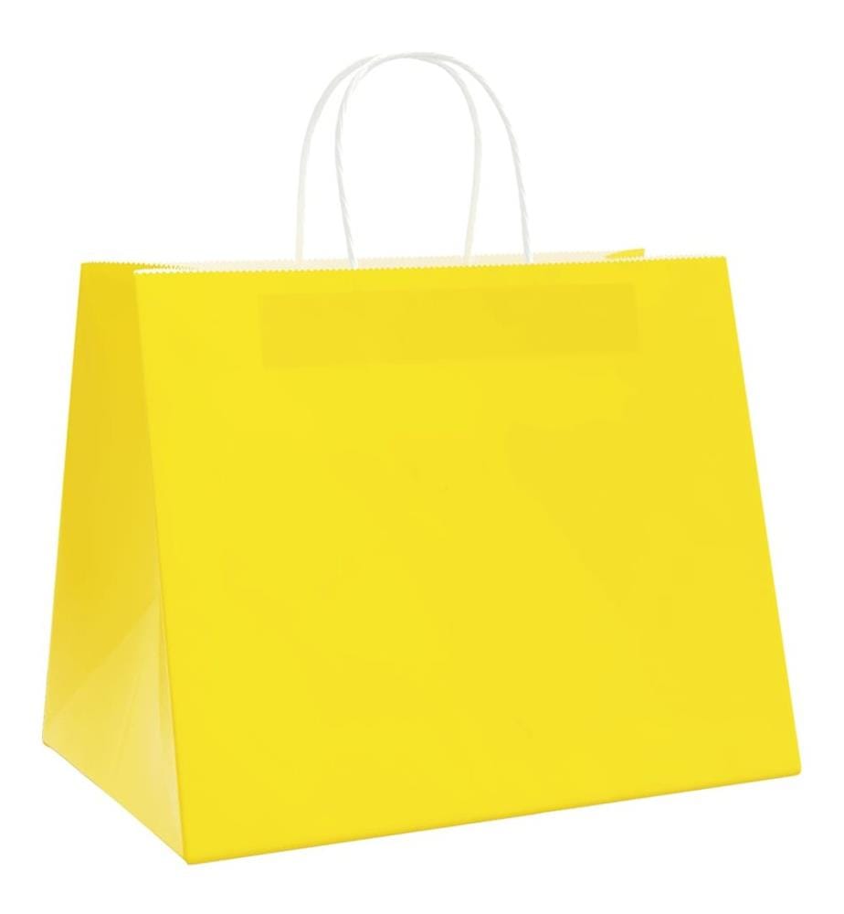 Sacs en papier 250 pcs avec poignées jaune 32x22x24 cm