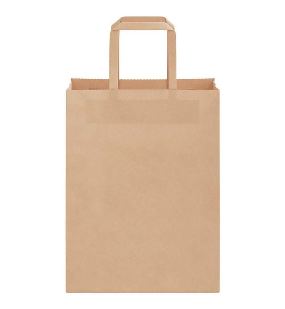 Sacs en papier 250 pcs avec poignées marron 21x11x28 cm