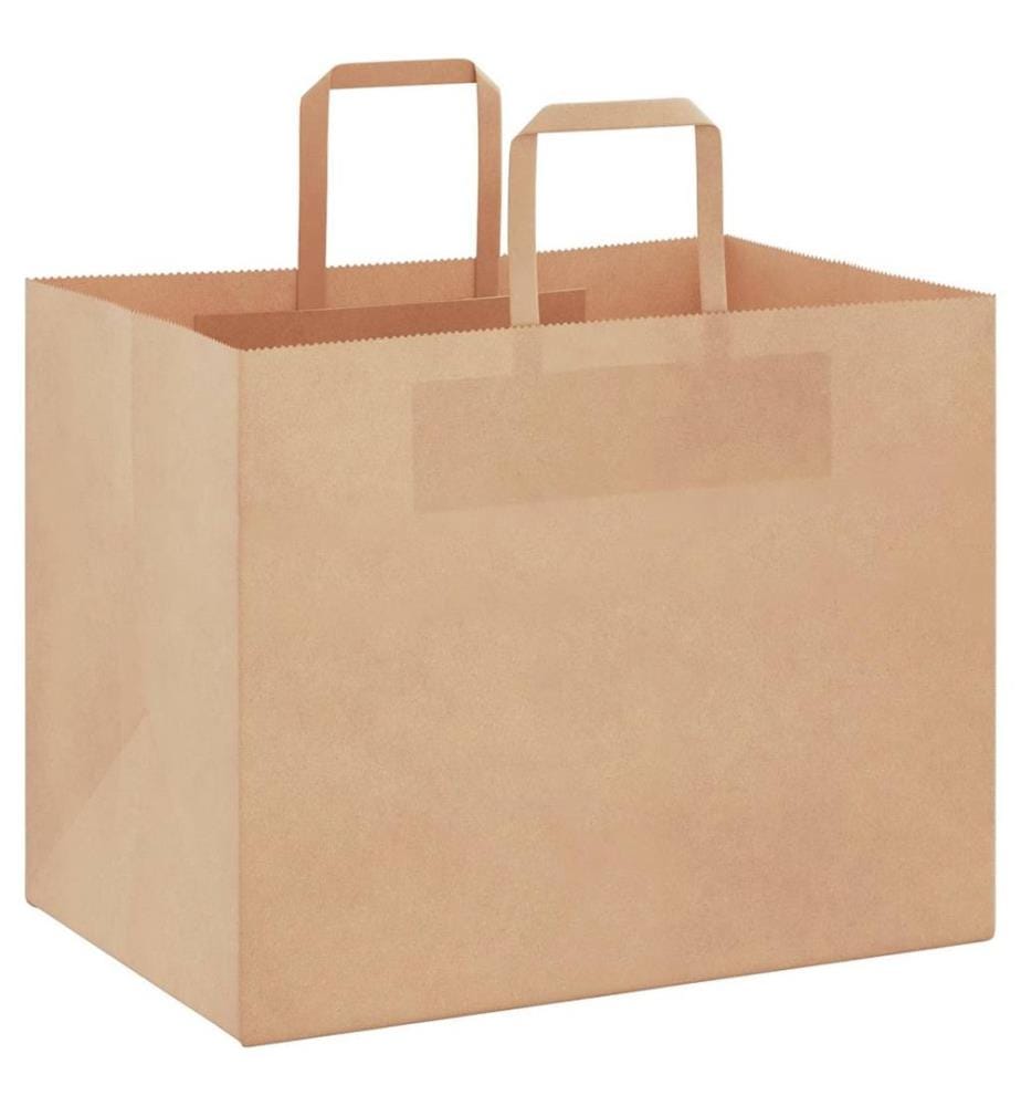 Sacs en papier 250 pcs avec poignées marron 32x22x24 cm