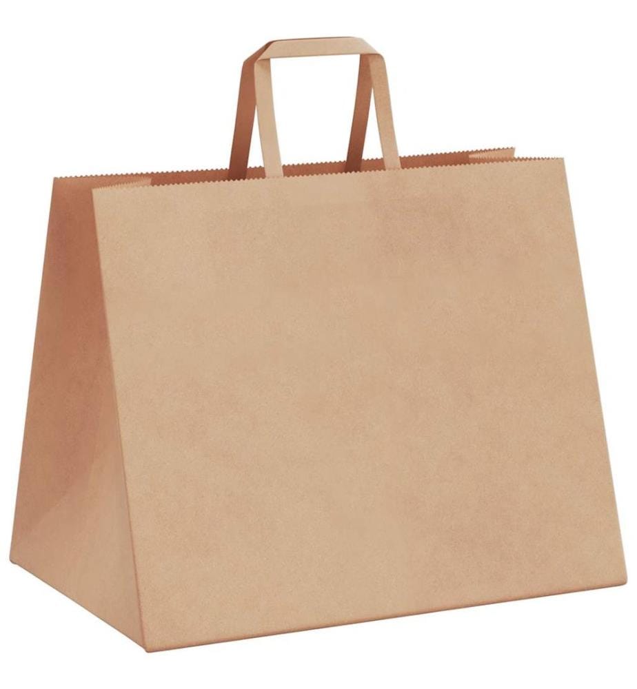 Sacs en papier 250 pcs avec poignées marron 32x22x24 cm