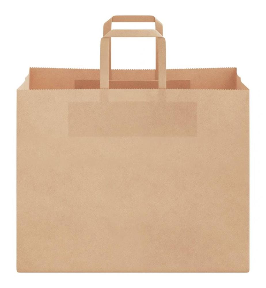 Sacs en papier 250 pcs avec poignées marron 32x22x24 cm