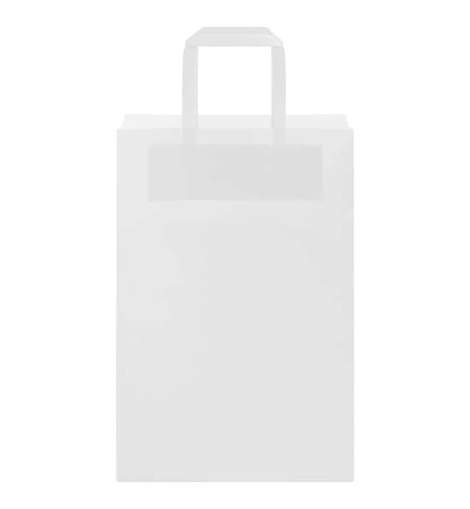 Sacs en papier 250 pcs avec poignées blanc 21x11x31 cm