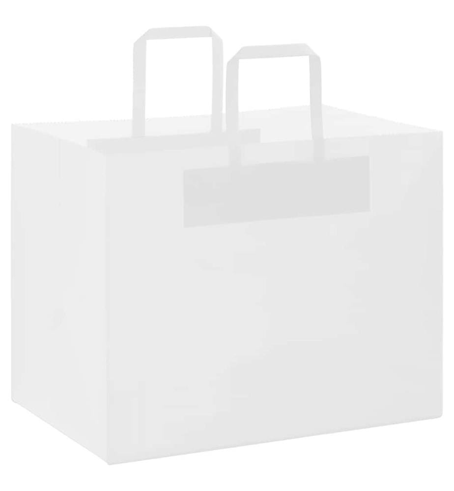 Sacs en papier 250 pcs avec poignées blanc 32x22x24 cm