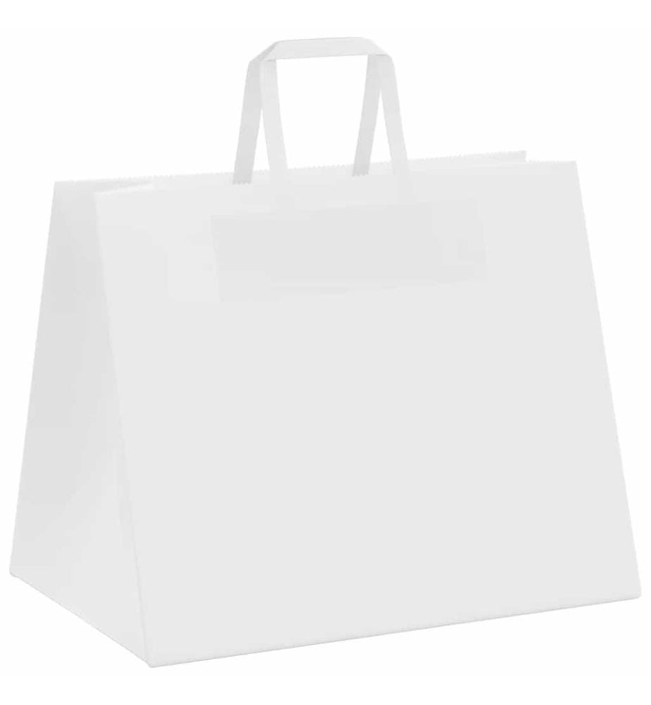 Sacs en papier 250 pcs avec poignées blanc 32x22x24 cm