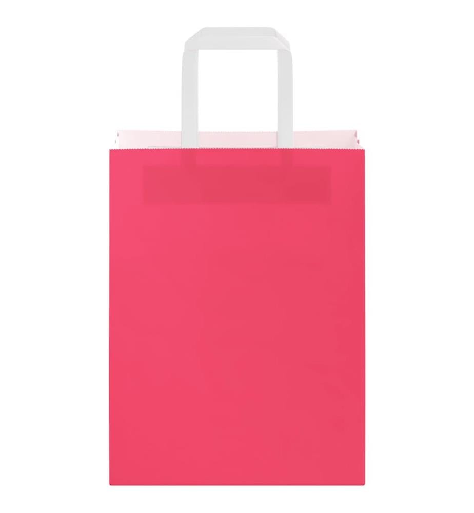 Sacs en papier 250 pcs avec poignées rose 21x11x28 cm