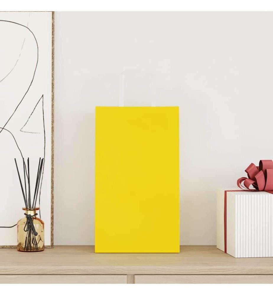 Sacs en papier 250 pcs avec poignées jaune 21x11x36 cm