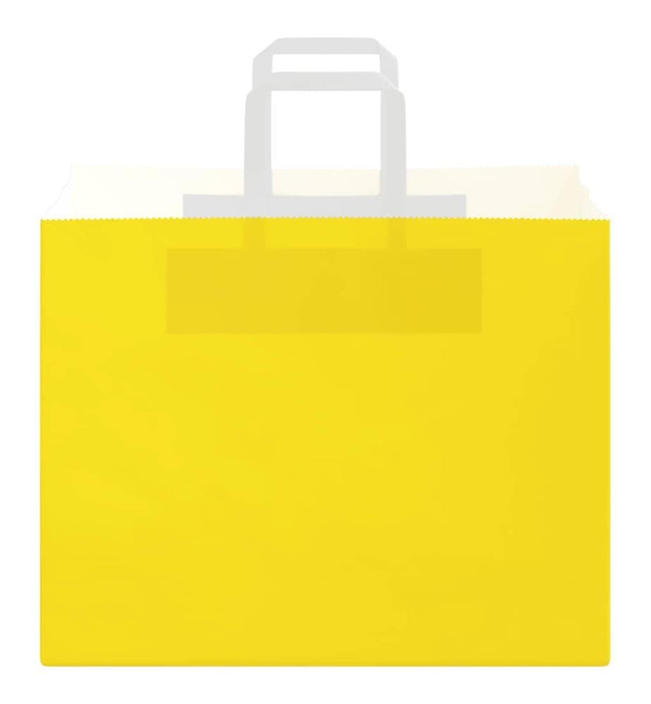 Sacs en papier 250 pcs avec poignées jaune 32x22x24 cm