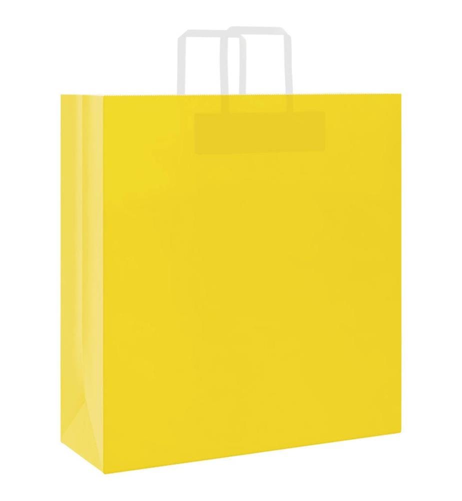 Sacs en papier 250 pcs avec poignées jaune 45x17x48 cm