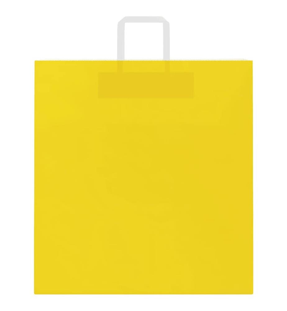 Sacs en papier 250 pcs avec poignées jaune 45x17x48 cm