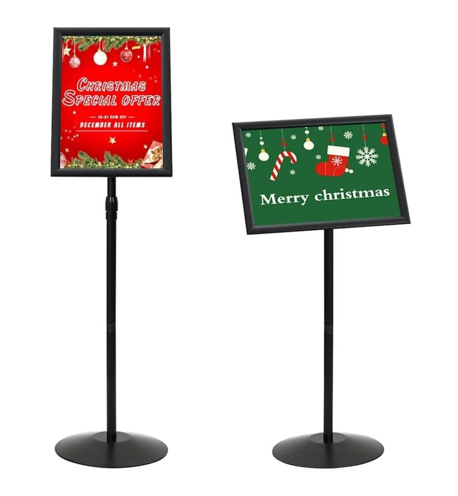 Stand de Poster sur Pied Argenté a3 PVC et Acier