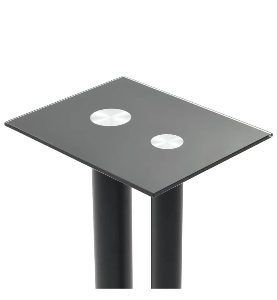 Lautsprecherständer 2 Stk. Doppelsäulen-Design Hartglas Schwarz