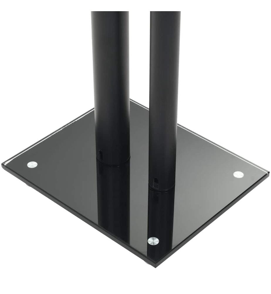 Lautsprecherständer 2 Stk. Doppelsäulen-Design Hartglas Schwarz