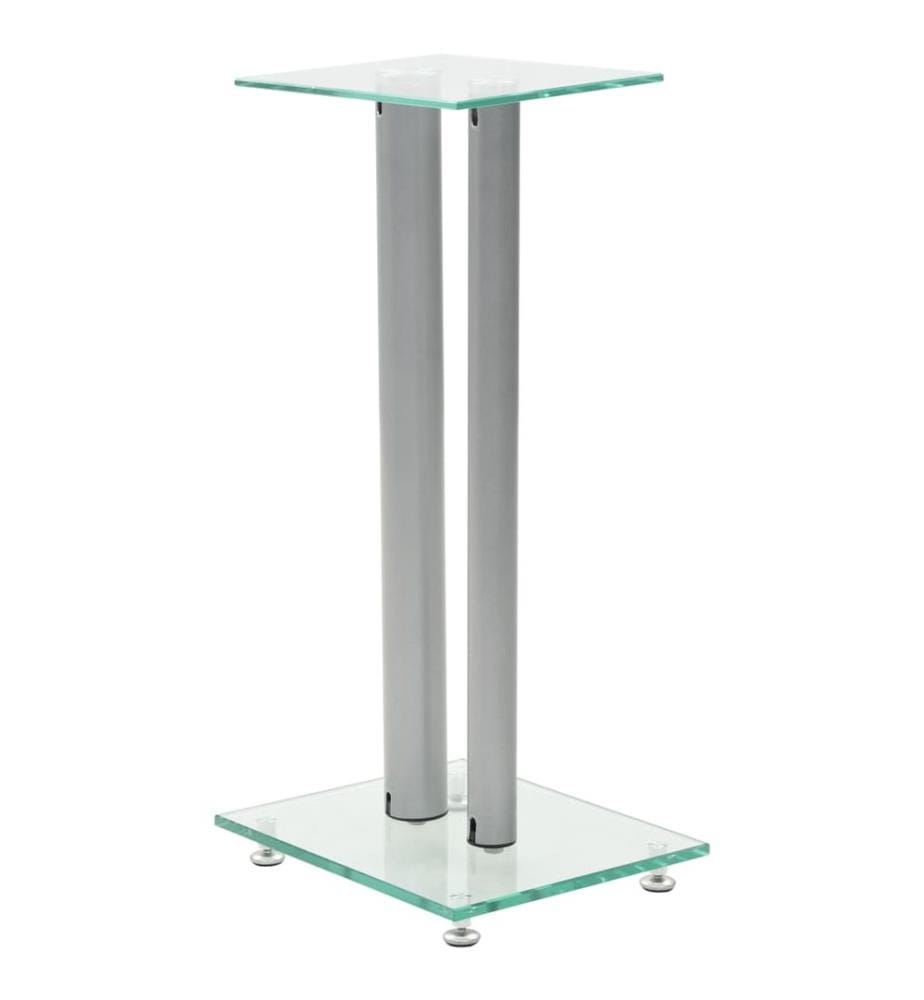 Lautsprecherständer Säulen-Design 2 Stk. Hartglas Silbern