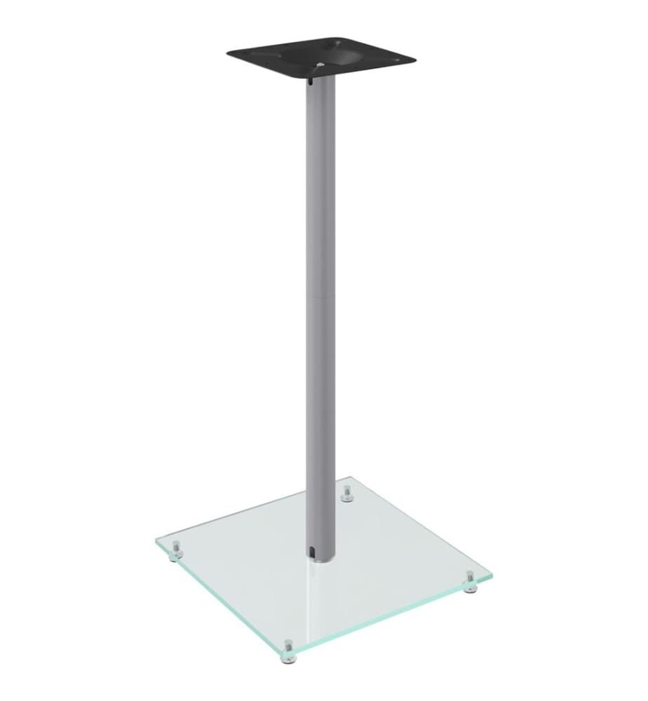 Lautsprecher-Ständer 2 Stk. Silbern Hartglas 1 Säule