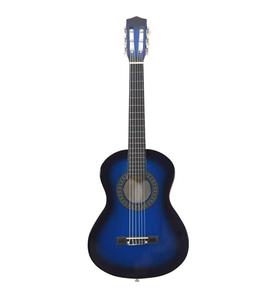 Jeu de guitare classique pour débutants 8 pcs bleu 1/2 34"