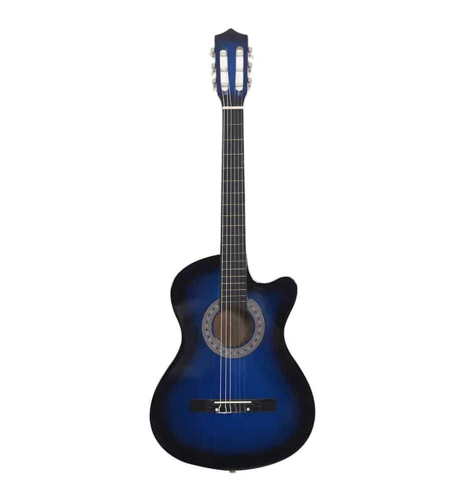 Westerngitarre Cutaway mit 6 Saiten Blau-Schattiert 38"