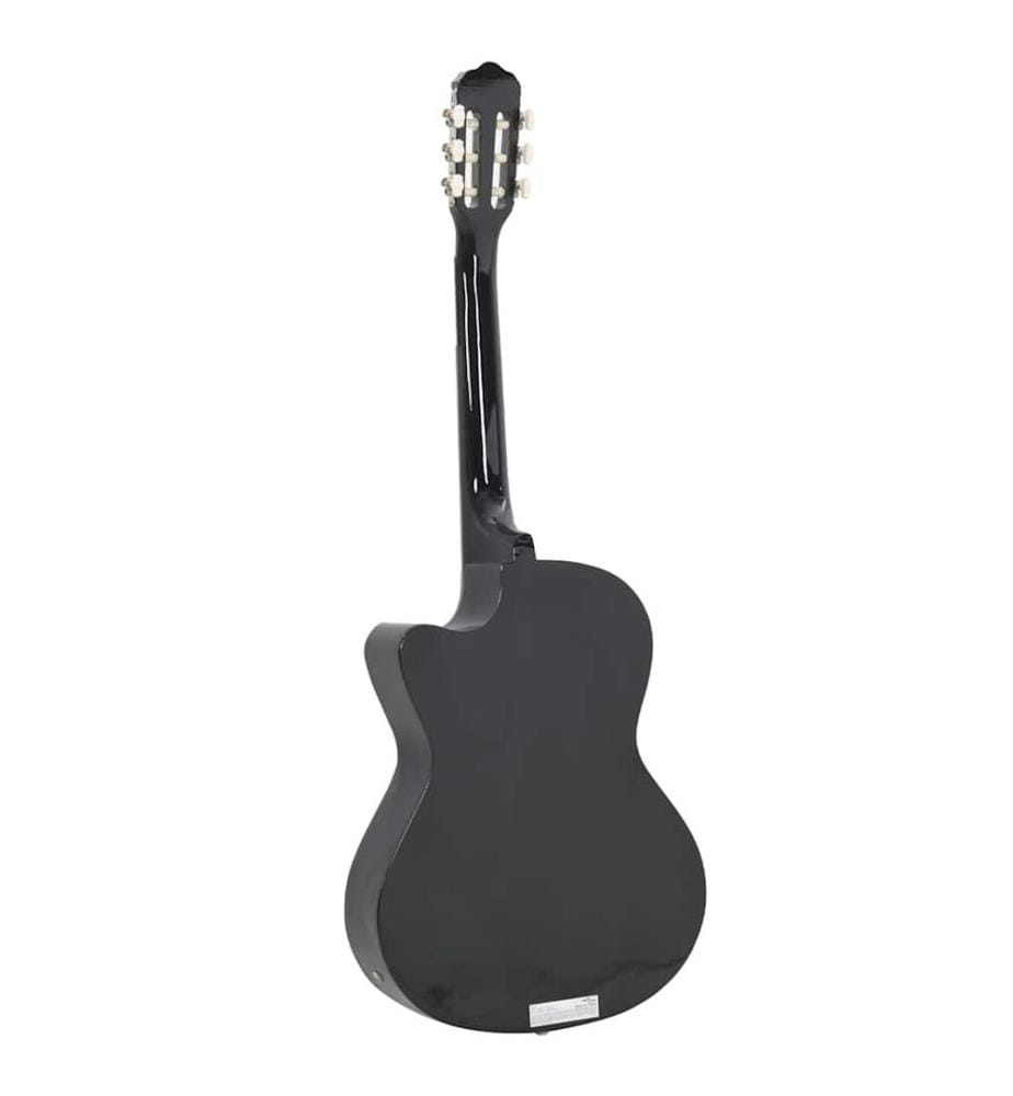 Westerngitarre Cutaway mit Equalizer und 6 Saiten Schwarz