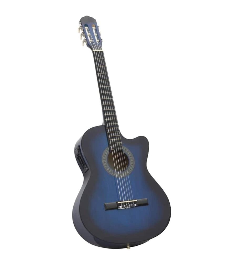 Westerngitarre Cutaway mit Equalizer und 6 Saiten Blau