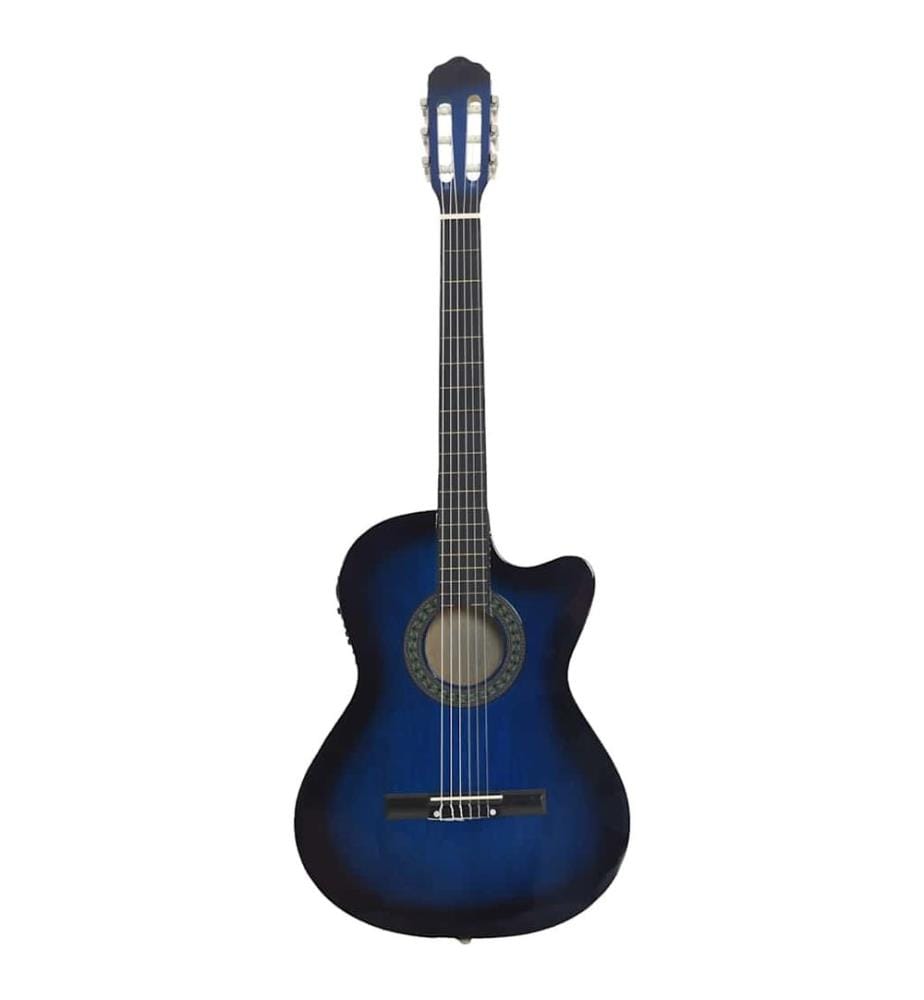Westerngitarre Cutaway mit Equalizer und 6 Saiten Blau
