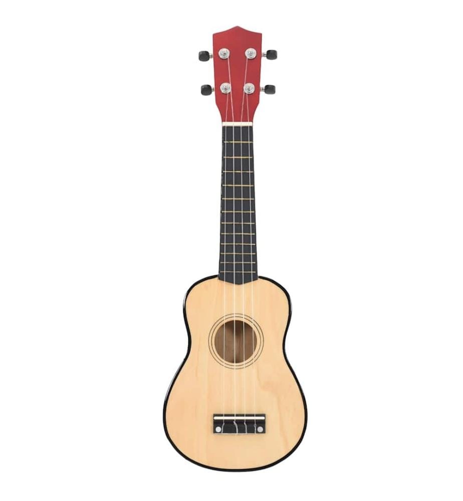 Jeu de ukulélé soprano avec sac pour enfants bois clair 21"