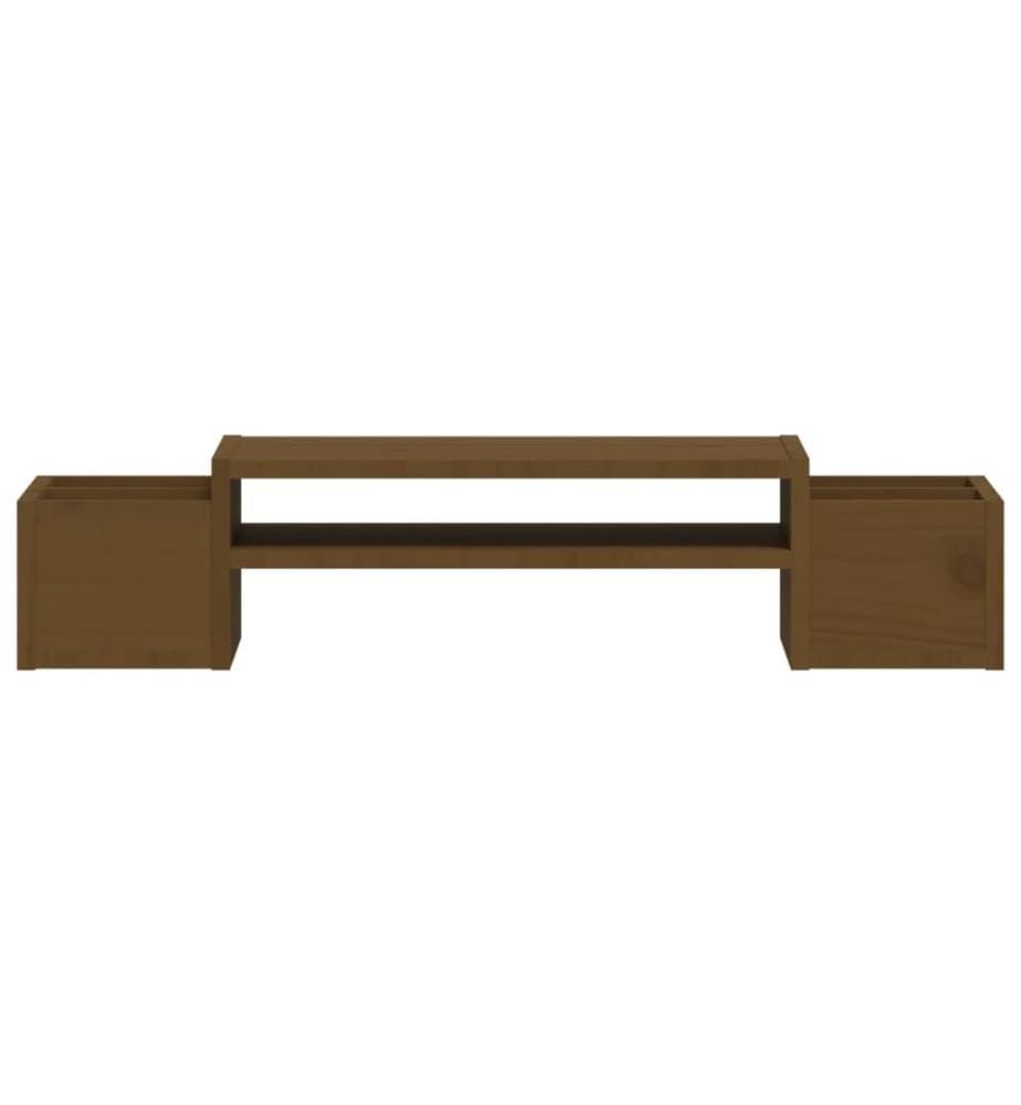 Support de moniteur Marron miel 70x27,5x15cm Bois de pin solide