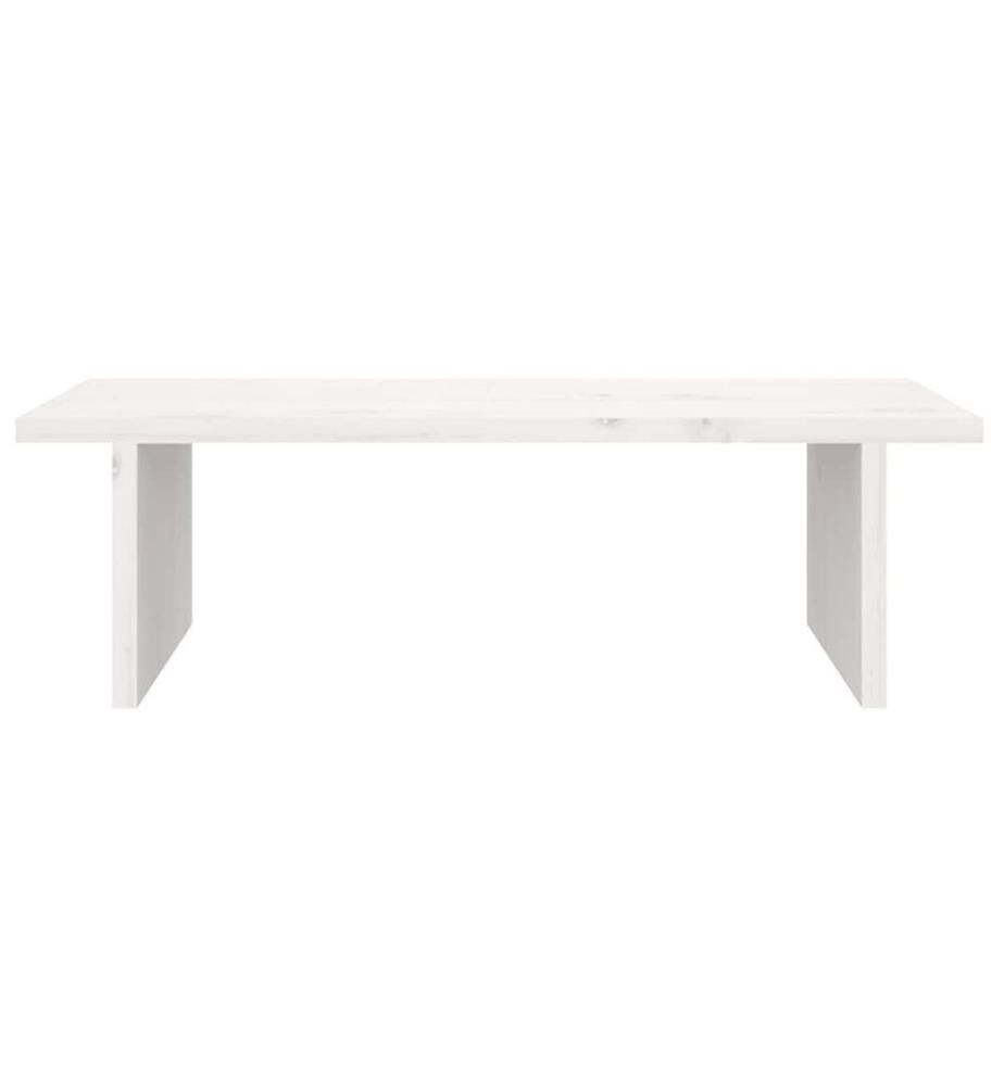 Support de moniteur Blanc 50x27x15 cm Bois de pin solide