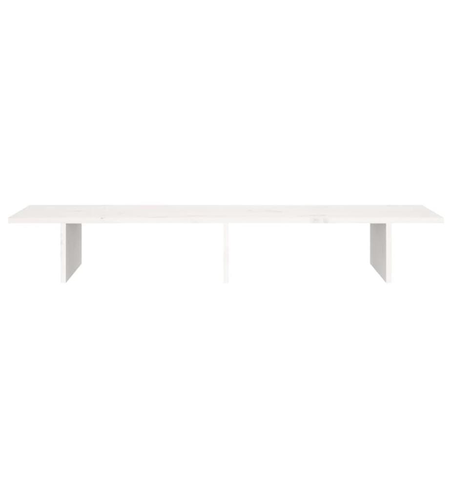 Support de moniteur Blanc 100x27x15 cm Bois de pin solide