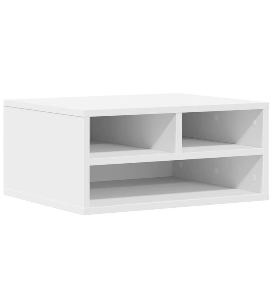 Support d'imprimante blanc 49x40x22,5 cm bois d'ingénierie