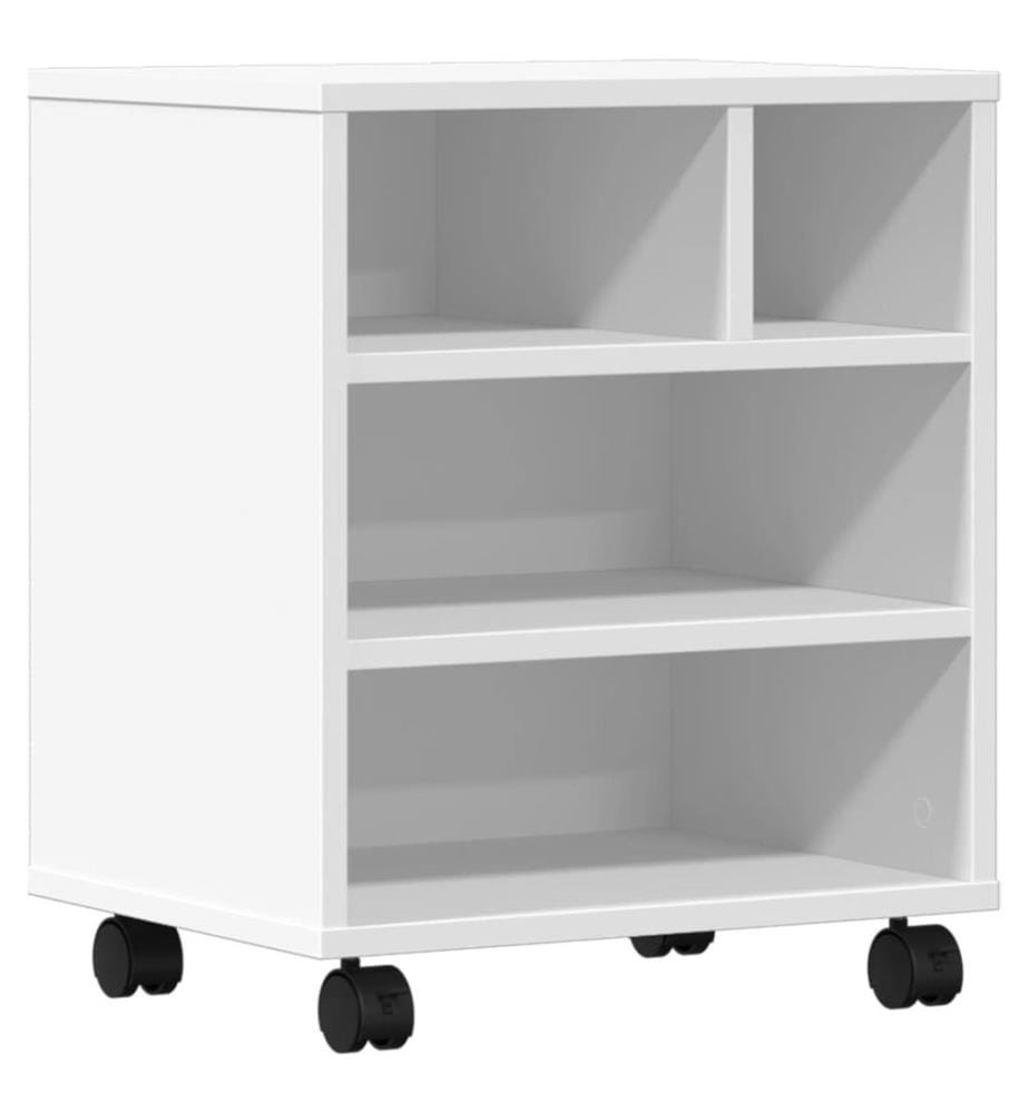 Support d'imprimante avec roulettes blanc 41x32x48 cm