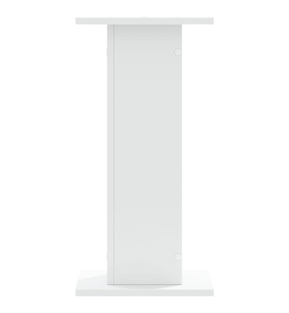 Supports de haut-parleurs 2 pcs blanc bois d'ingénierie